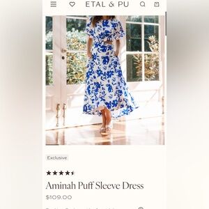 ADORABLE BLUE AND WHITE PETAL AND PUP DESIGNER DRESS!